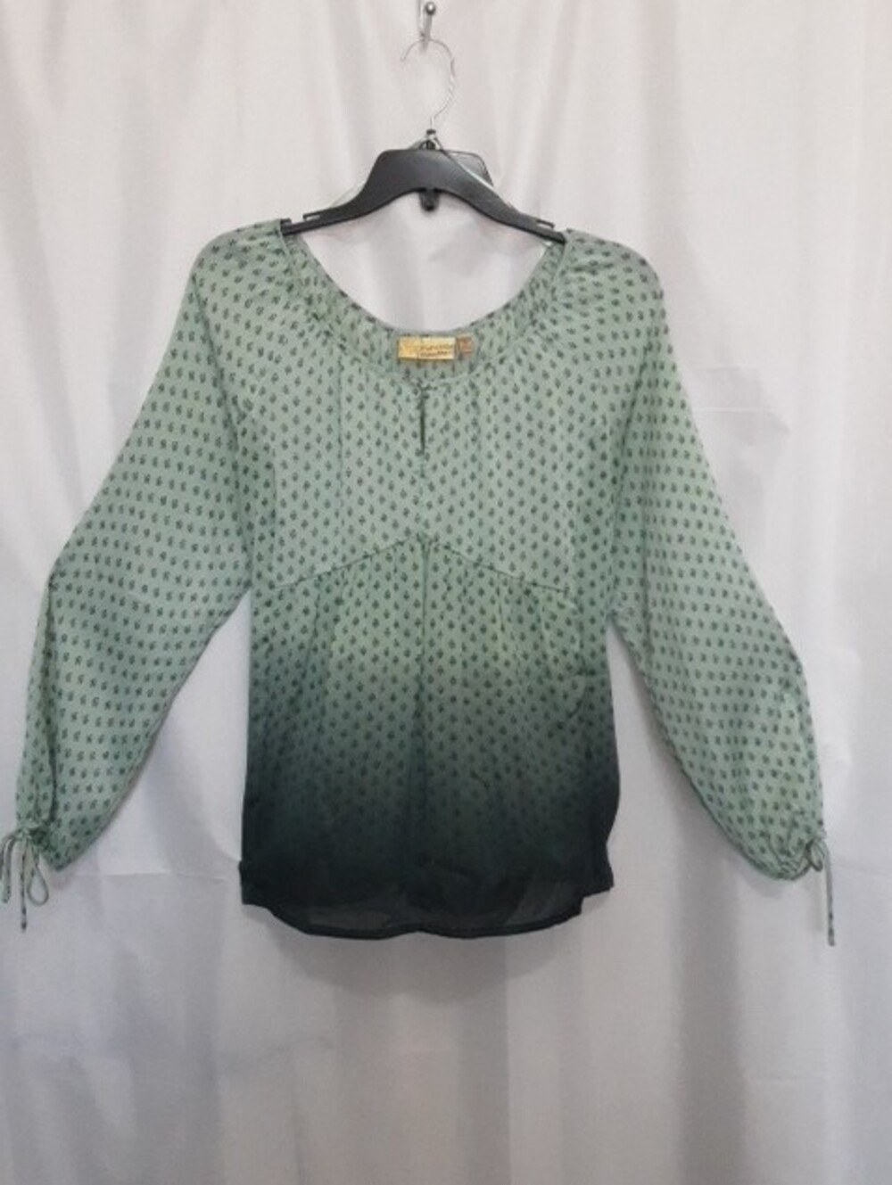 princess vera wang Green Ombre Long-Sleeve Peasant Blouse